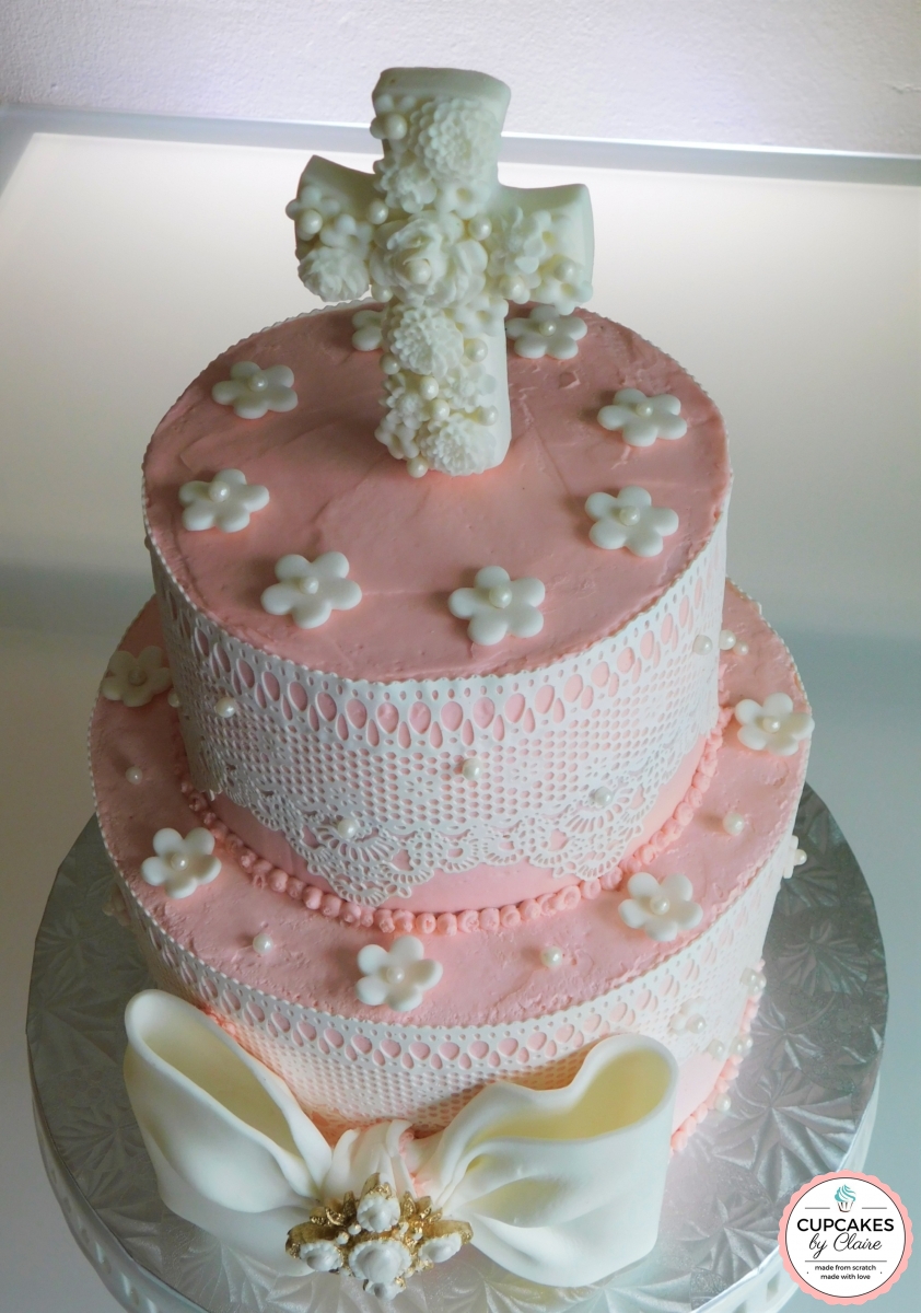 First Communion Cake Pink