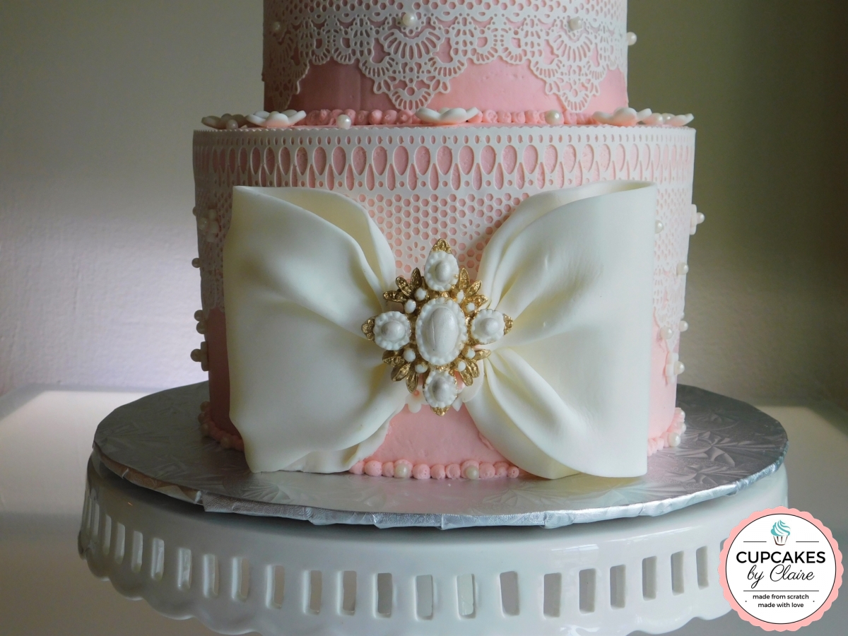 First Communion Cake Pink