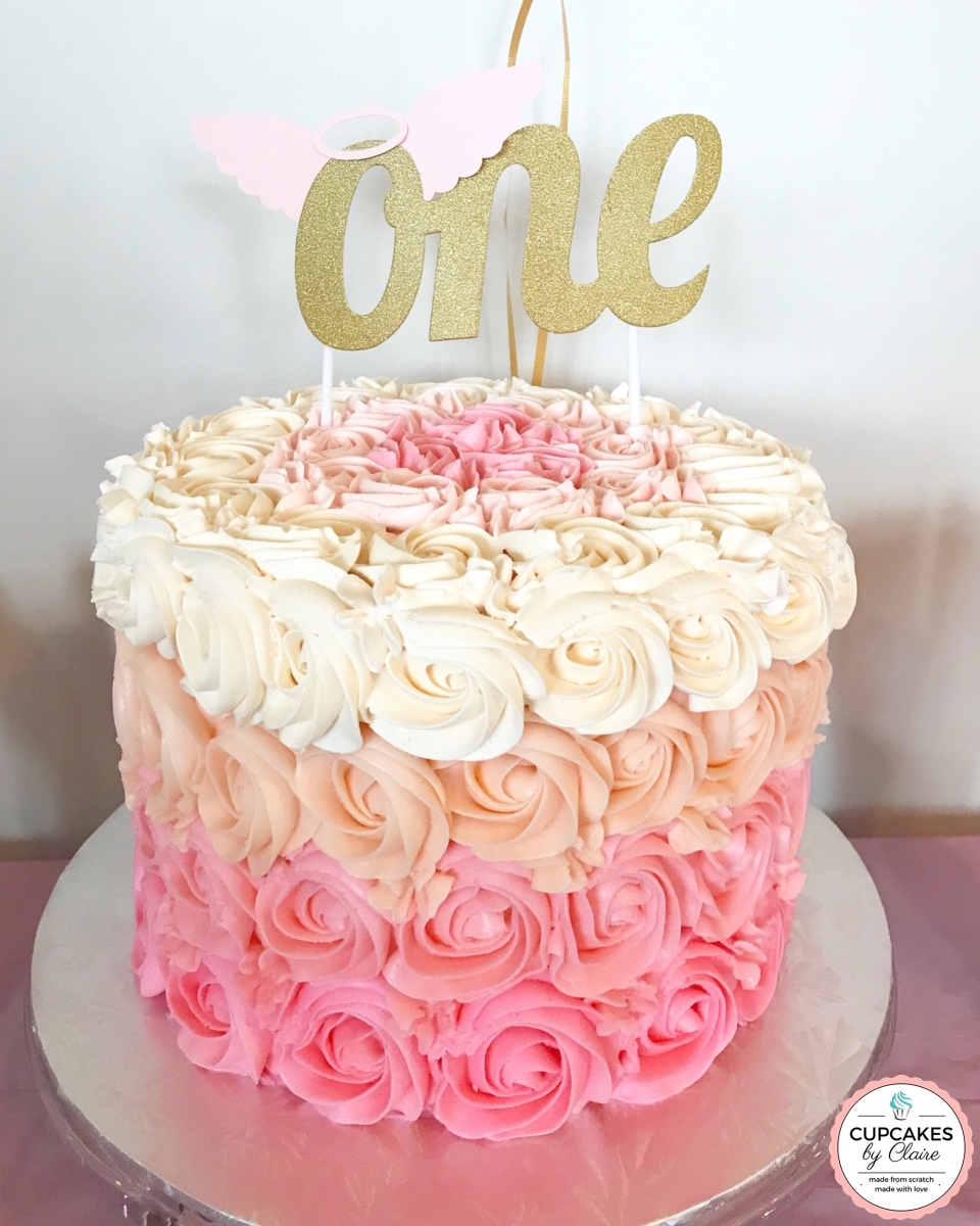 Pink Ombre Rosette Cake
