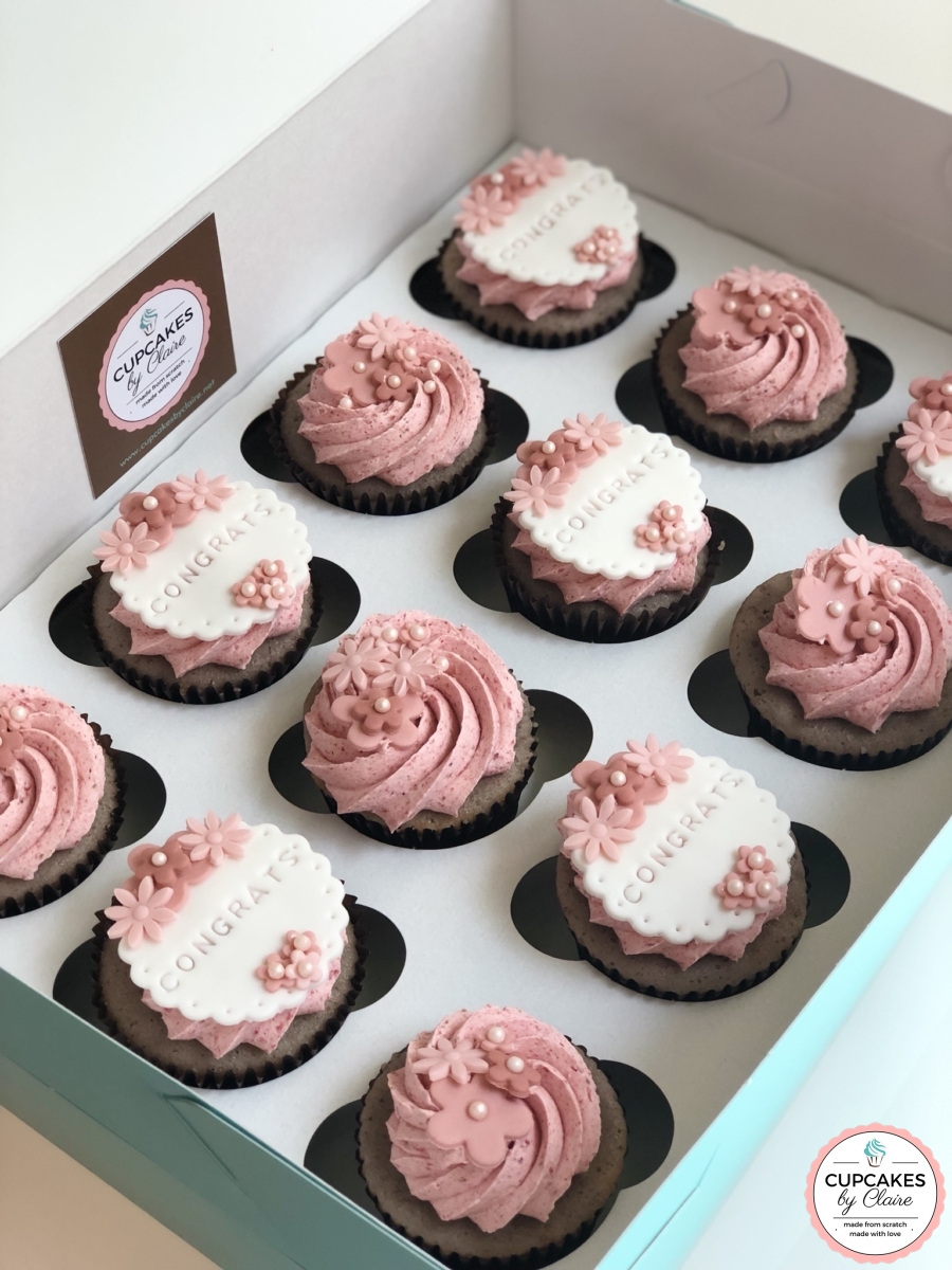 Strawberry Going-Away Cupcakes