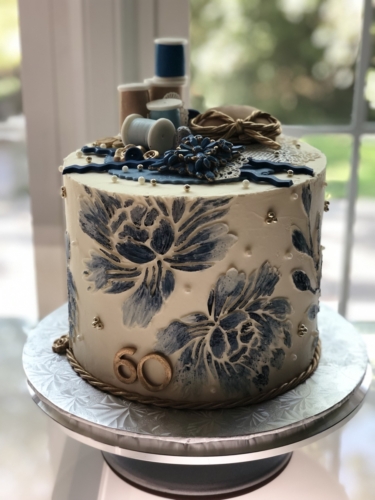 Blue Sewing Cake