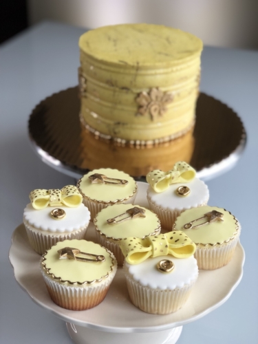Gold and Yellow Baby Shower Cupcakes