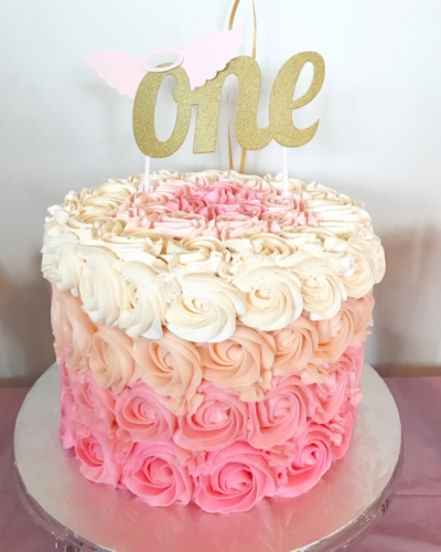 Pink Ombre Rosette Cake