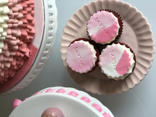 Pink Name Cupcakes